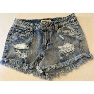 Blue spice ripped‎ Blue short shorts, fringed, Size 3 Junior
